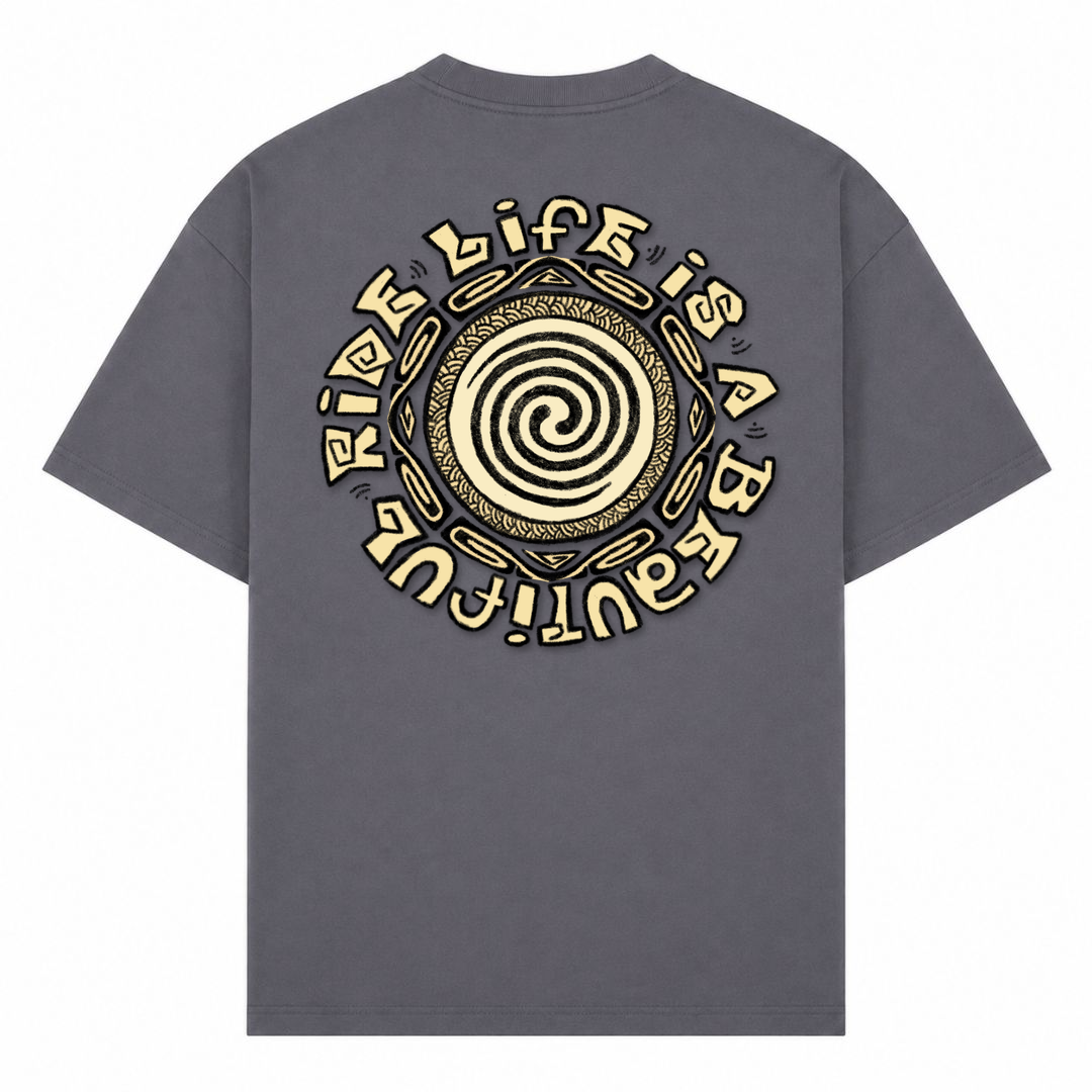 SPIRIT OF THE OCEAN | T-Shirt LIFE IS A BEAUTIFUL RIDE - dark grey - Rueckseite