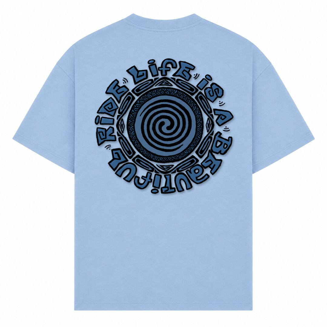 SPIRIT OF THE OCEAN | T-Shirt LIFE IS A BEAUTIFUL RIDE - powder blue - Rueckseite