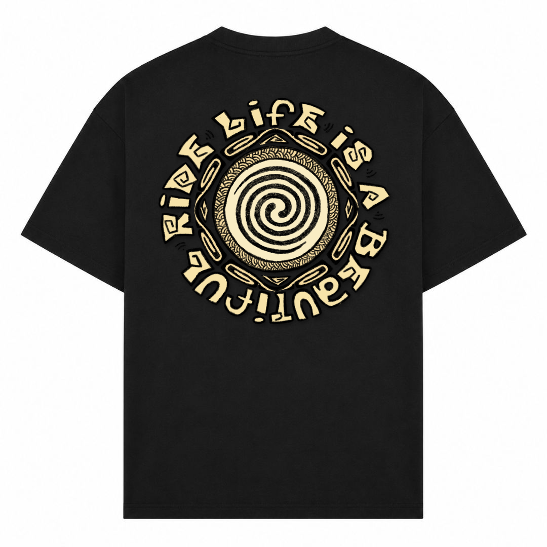 SPIRIT OF THE OCEAN | T-Shirt LIFE IS A BEAUTIFUL RIDE - Schwarz - Rueckseite