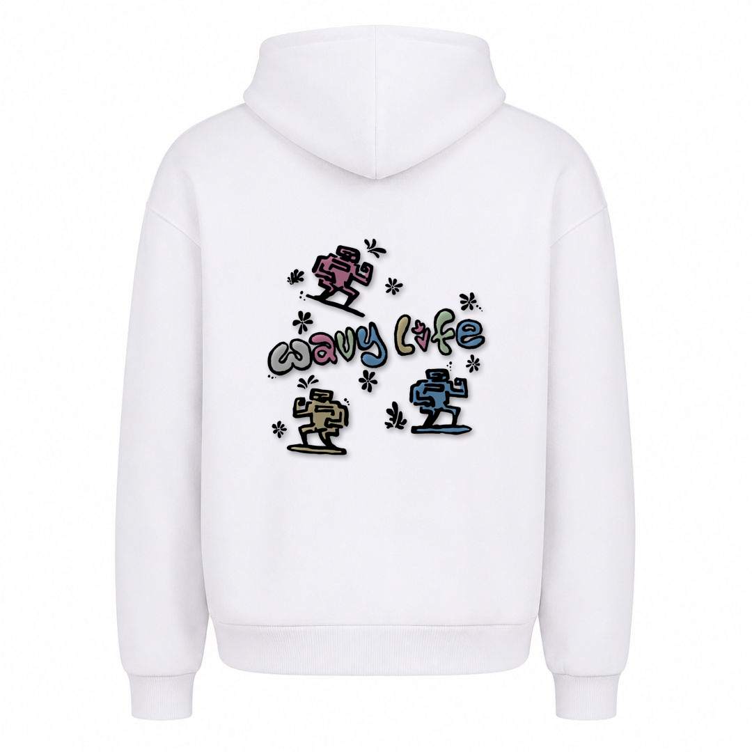 SPIRIT OF THE OCEAN | HOODIE WAVY LIFE - Weiß - Rueckseite