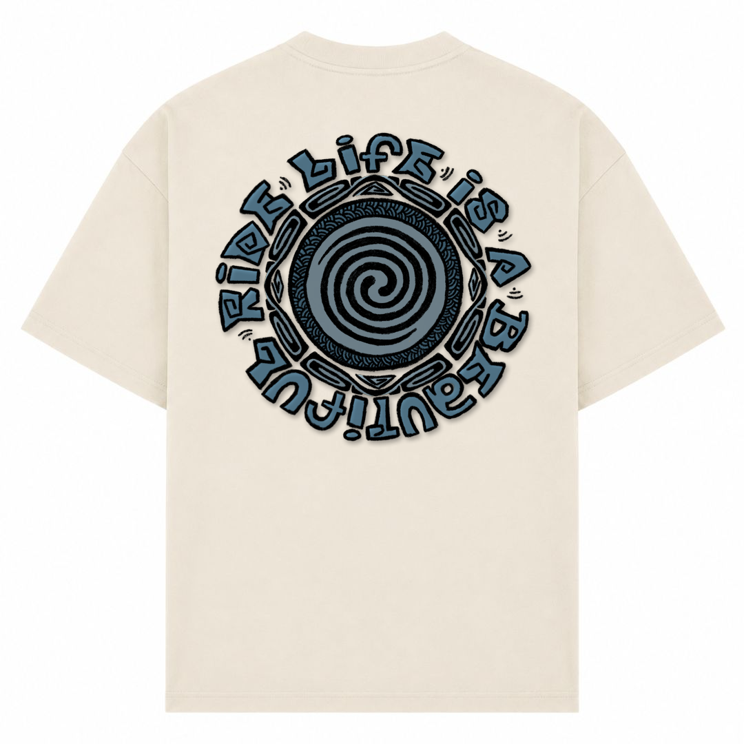 SPIRIT OF THE OCEAN | T-Shirt LIFE IS A BEAUTIFUL RIDE - Sand - Rueckseite