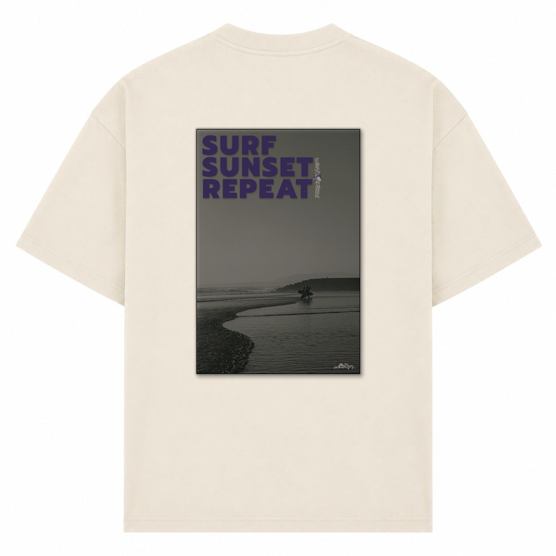 SPIRIT OF THE OCEAN | T-Shirt SURF SUNSET REPEAT - Sand - Rueckseite