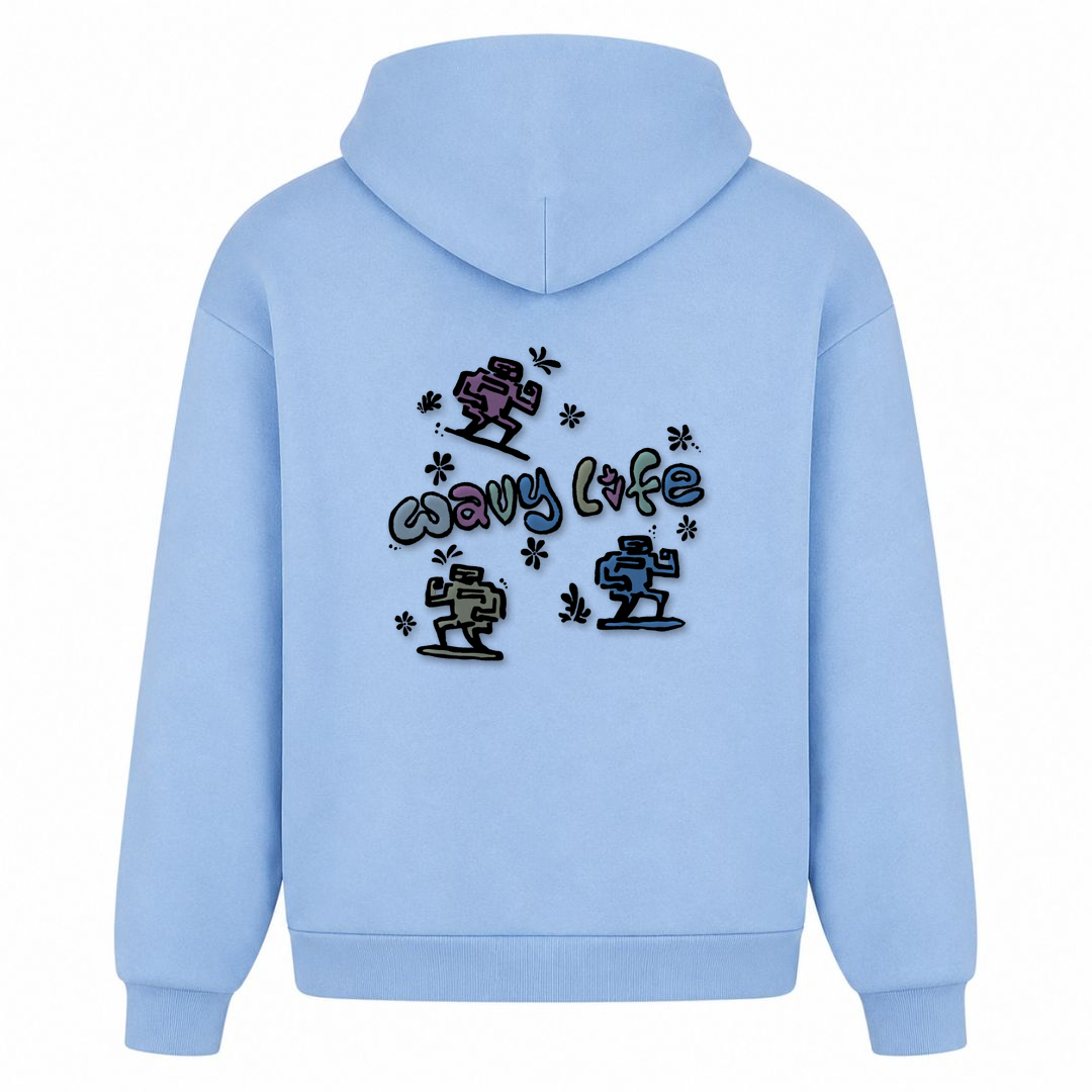 SPIRIT OF THE OCEAN | HOODIE WAVY LIFE - powder blue - Rueckseite