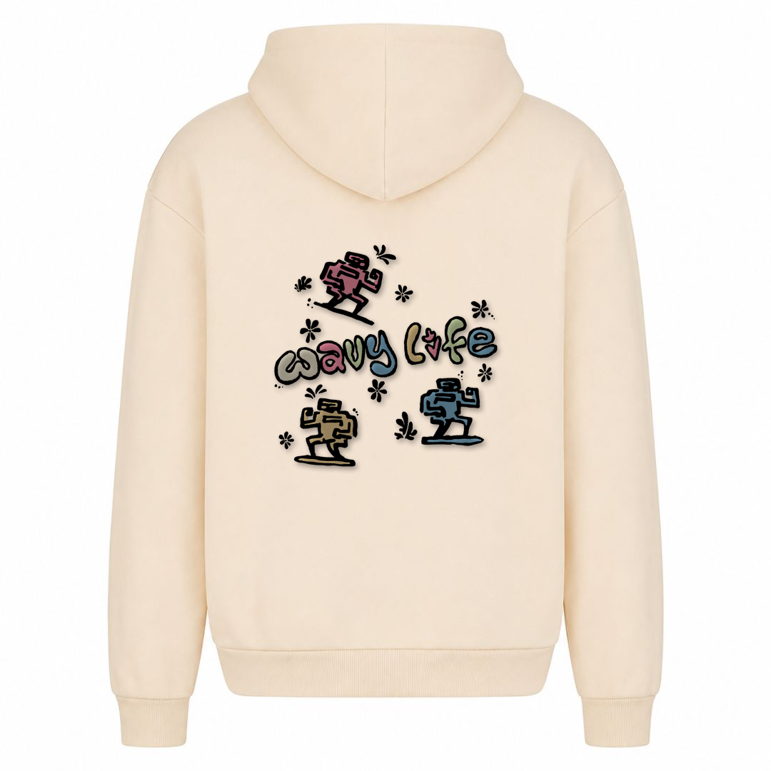 SPIRIT OF THE OCEAN | HOODIE WAVY LIFE - White Sand - Rueckseite