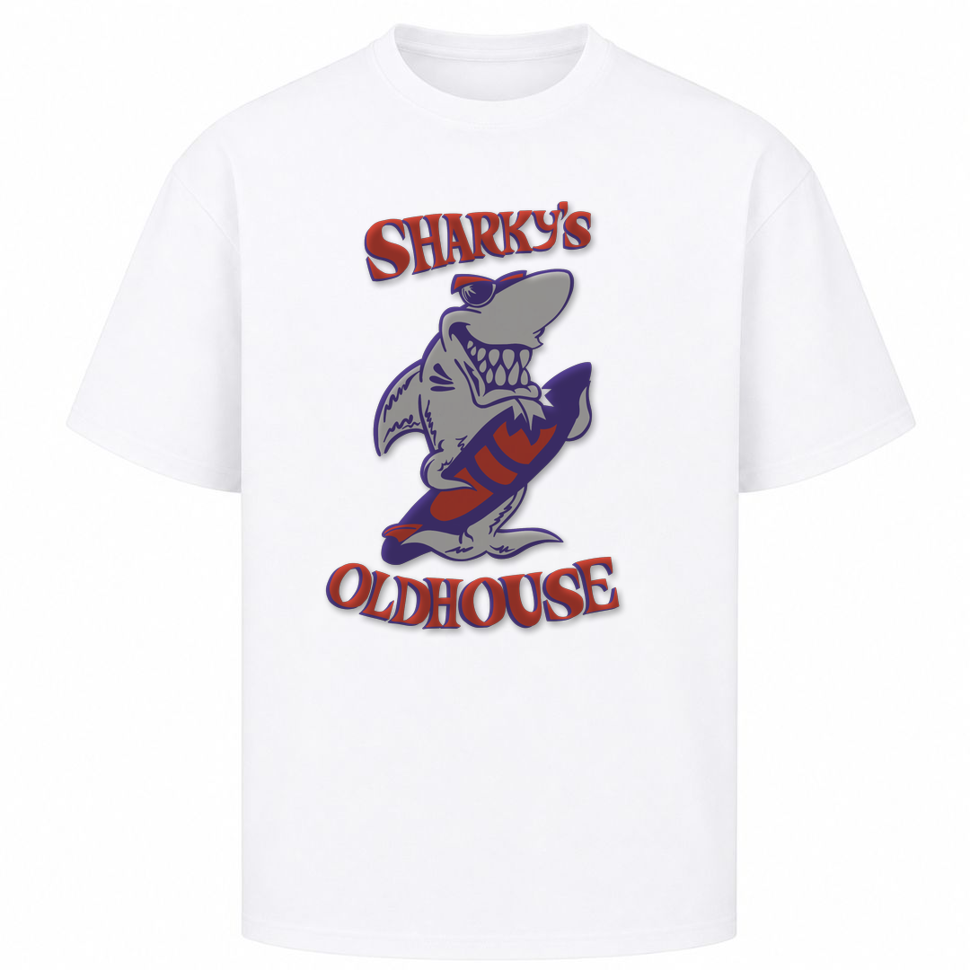 SHARKYS OLDHOUSE | T-SHIRT LOGO CLASSIC - FRONTPRINT - Weiß