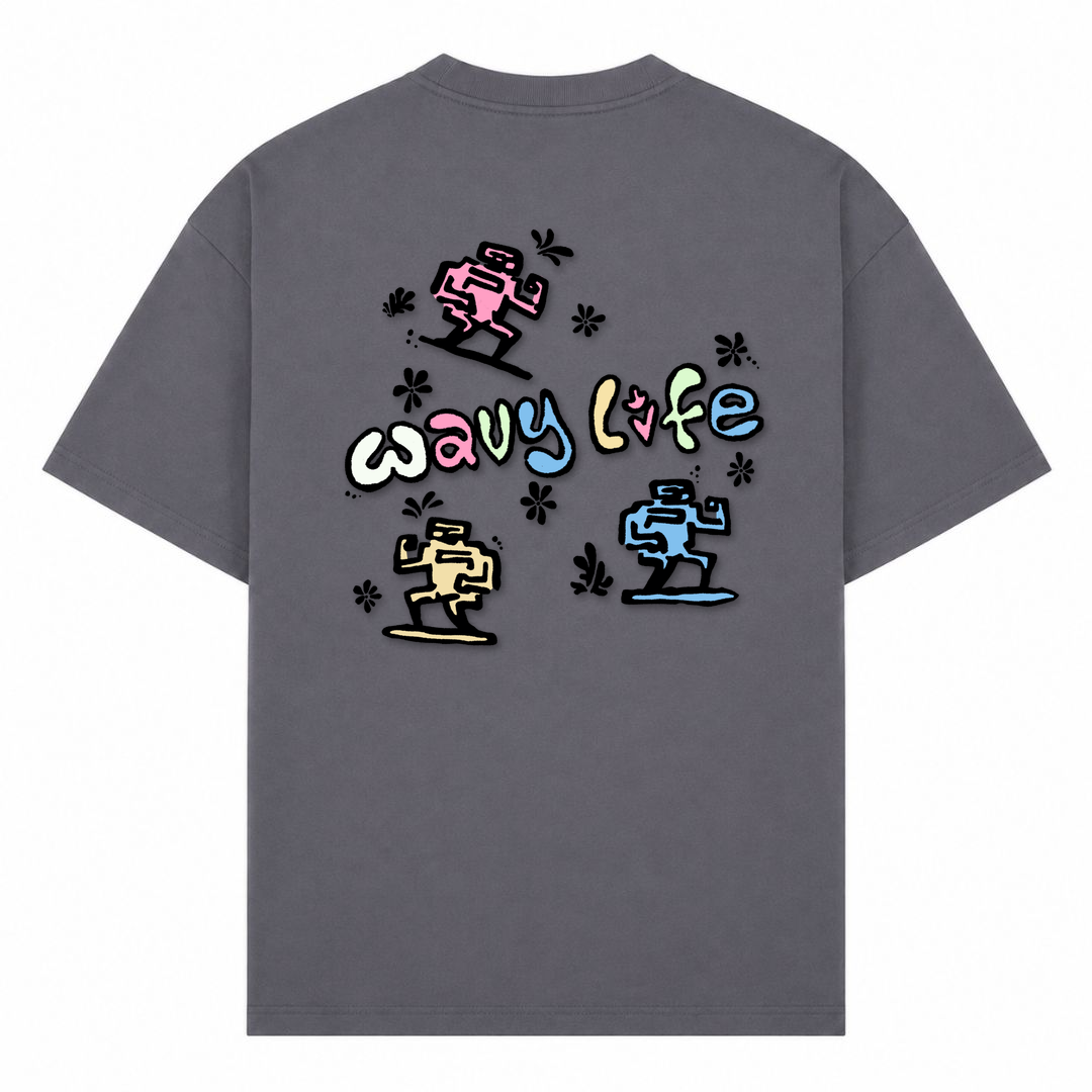 SPIRIT OF THE OCEAN | T-SHIRT WAVY LIFE - dark grey  - Rueckseite