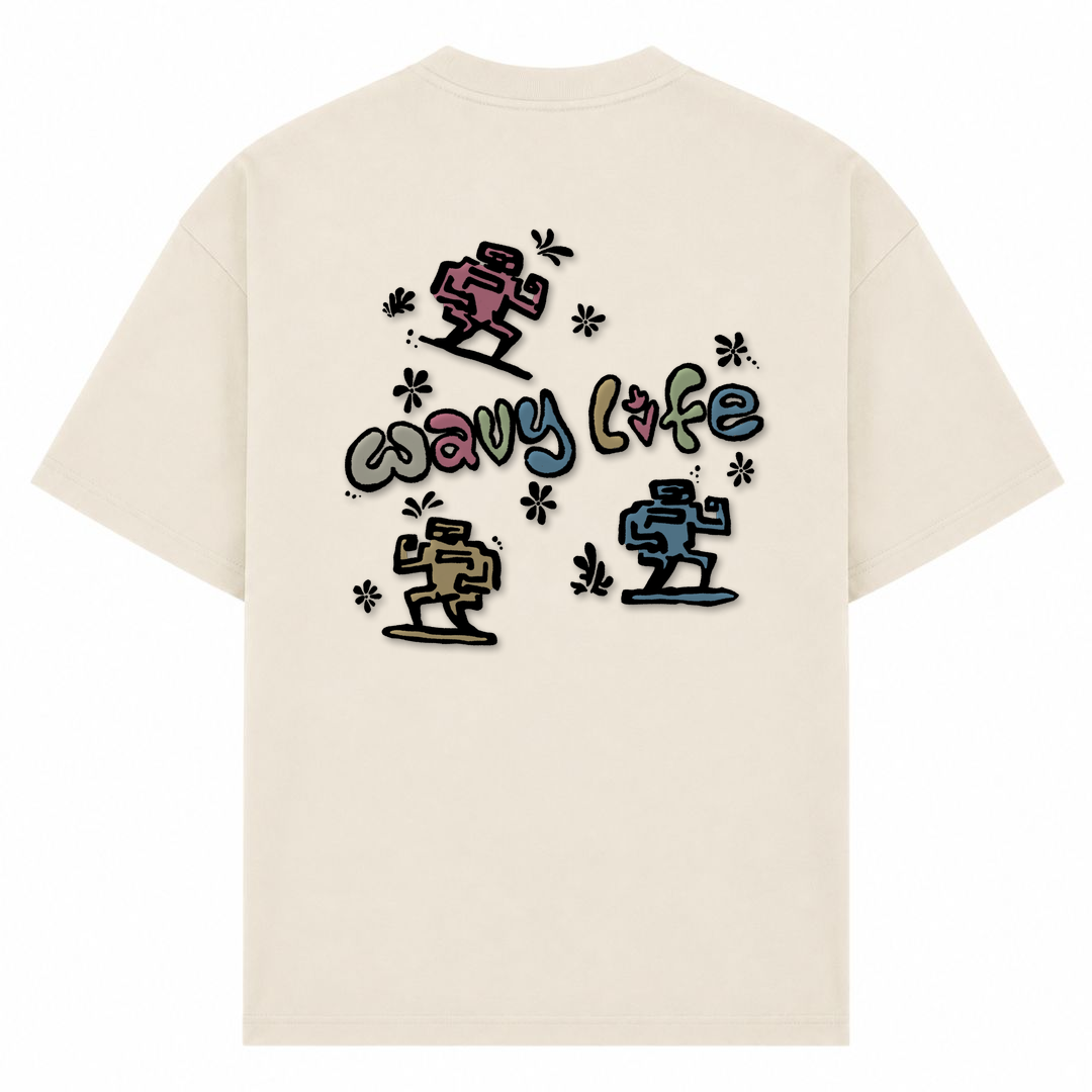 SPIRIT OF THE OCEAN | T-SHIRT WAVY LIFE - Sand - Rueckseite