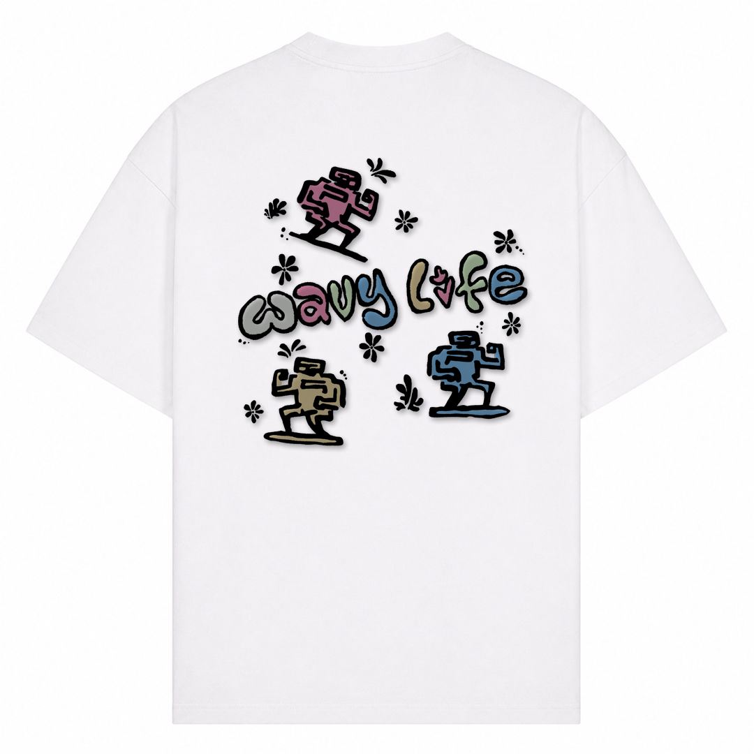 SPIRIT OF THE OCEAN | T-SHIRT WAVY LIFE - Weiß - Rueckseite