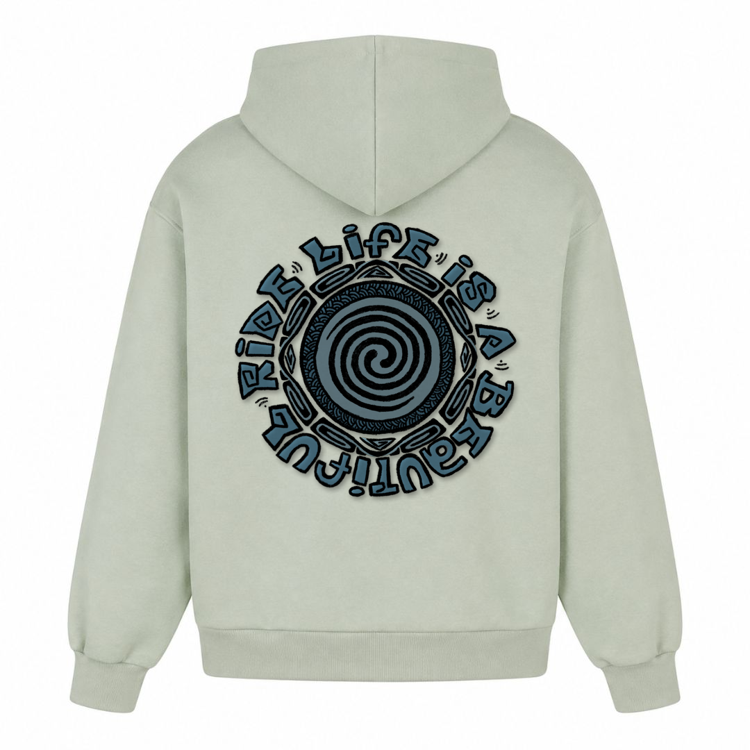 SPIRIT OF THE OCEAN | Hoodie LIFE IS A BEAUTIFUL RIDE - light asphalt - Rueckseite