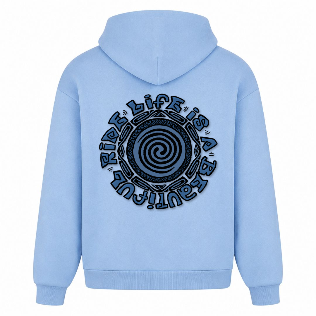 SPIRIT OF THE OCEAN | Hoodie LIFE IS A BEAUTIFUL RIDE - powder blue - Rueckseite